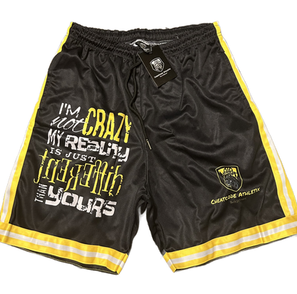 Performance Polyester Shorts for Sports & Everyday Comfort “Yellow Black”