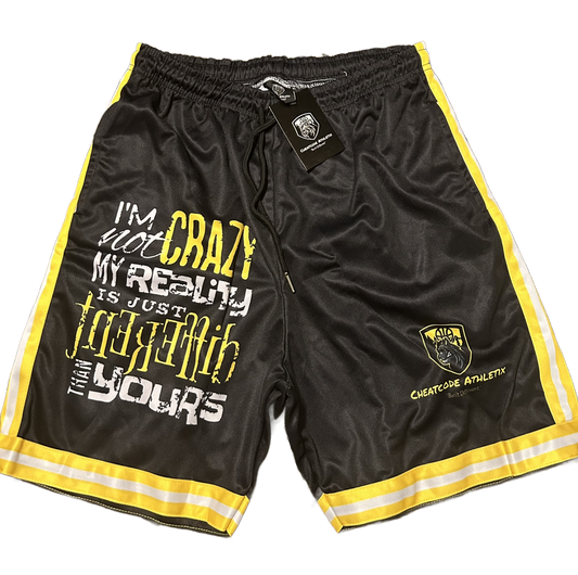 Performance Polyester Shorts for Sports & Everyday Comfort “Yellow Black”