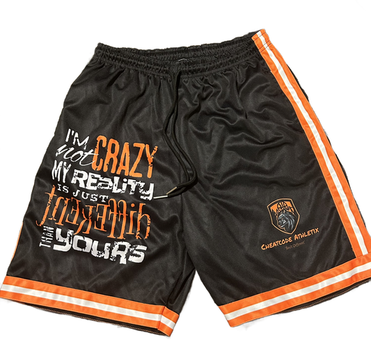 Performance Polyester Shorts for Sports & Everyday Comfort “Orange Black”