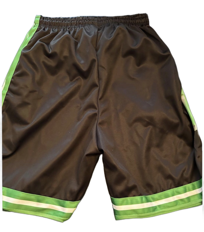 Performance Polyester Shorts for Sports & Everyday Comfort “Green Black”