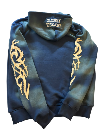 Built Different Embroidered Acid Washed Hoodie  “Nipsey Blue”