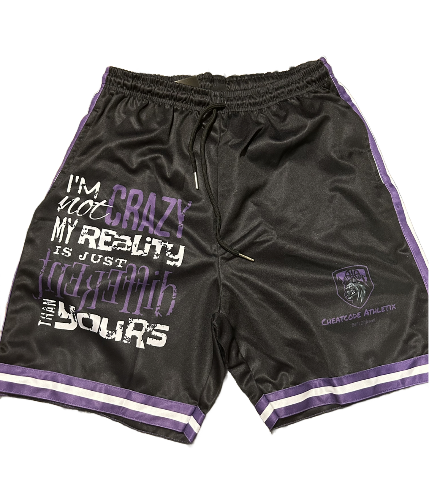 Performance Polyester Shorts for Sports & Everyday Comfort “Purple Black”