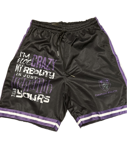 Performance Polyester Shorts for Sports & Everyday Comfort “Purple Black”