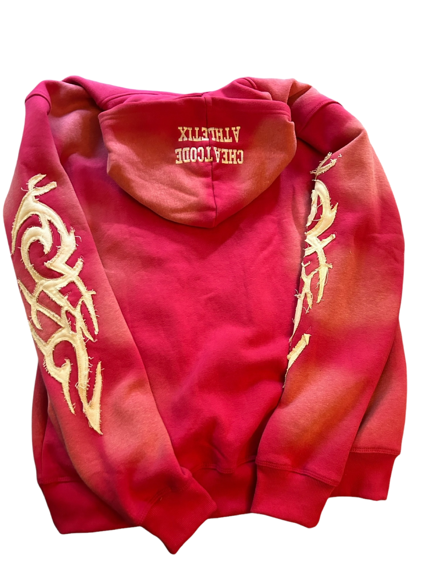 Built Different Embroidered Acid Washed Hoodie “Pink”