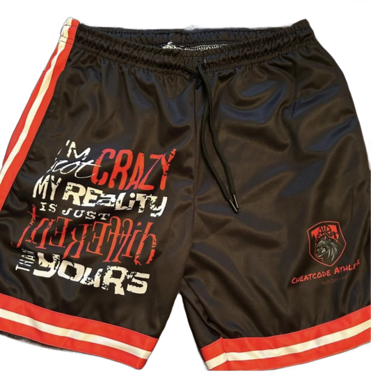 Performance Polyester Shorts for Sports & Everyday Comfort “Red Black”