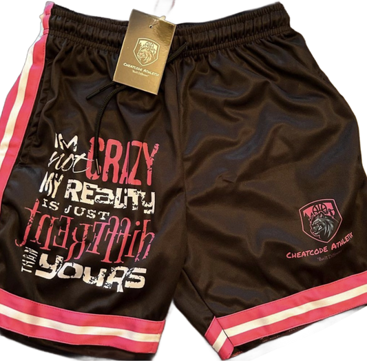 Performance Polyester Shorts for Sports & Everyday Comfort “Pink Black”