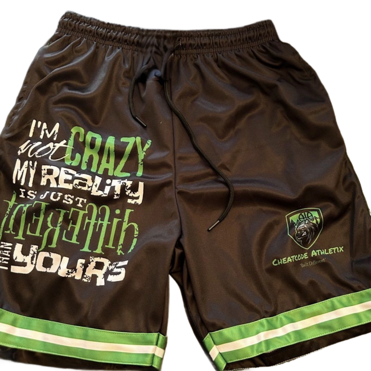 Performance Polyester Shorts for Sports & Everyday Comfort “Green Black”